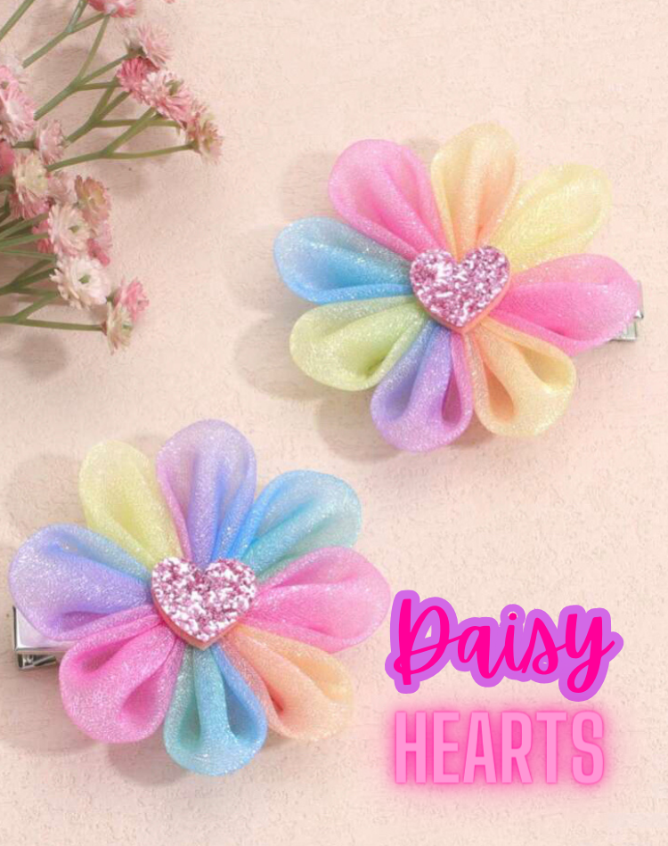 Daisy heart tulle Ready Made Stall Filler On clip