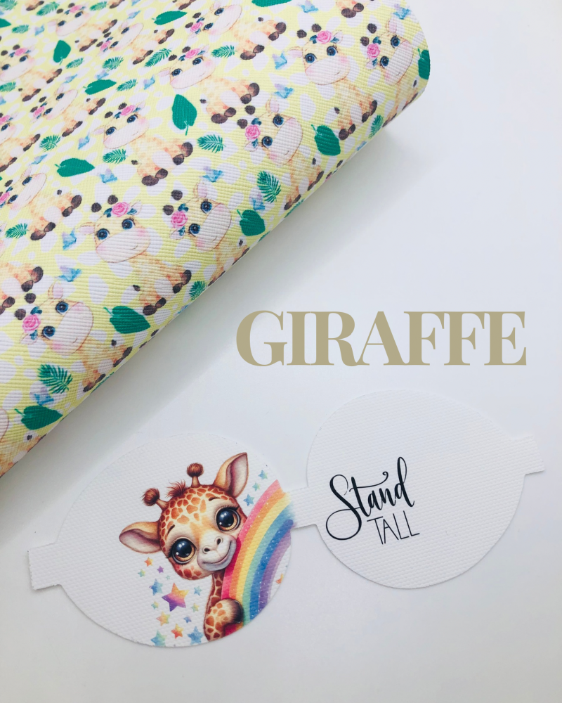 Giraffe Rainbow Stand Tall pre cut bow loop