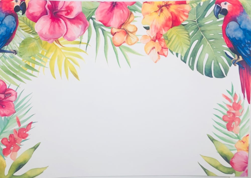 A4 - PARROT SUMMER TROPICAL PHOTO BACKDROP