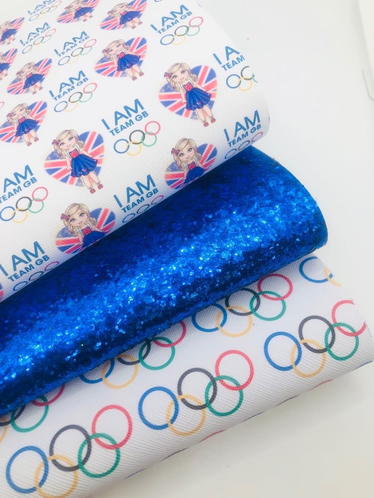 A4 Royal Blue chunky and leatherette Olympic team gb printed bundle