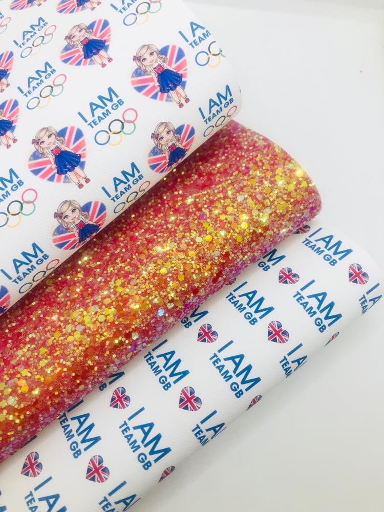 A4 Olympic team gb red frosted chunky printed bundle