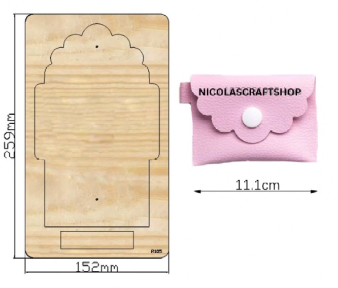 Scallop Coin Purse Plastic Template