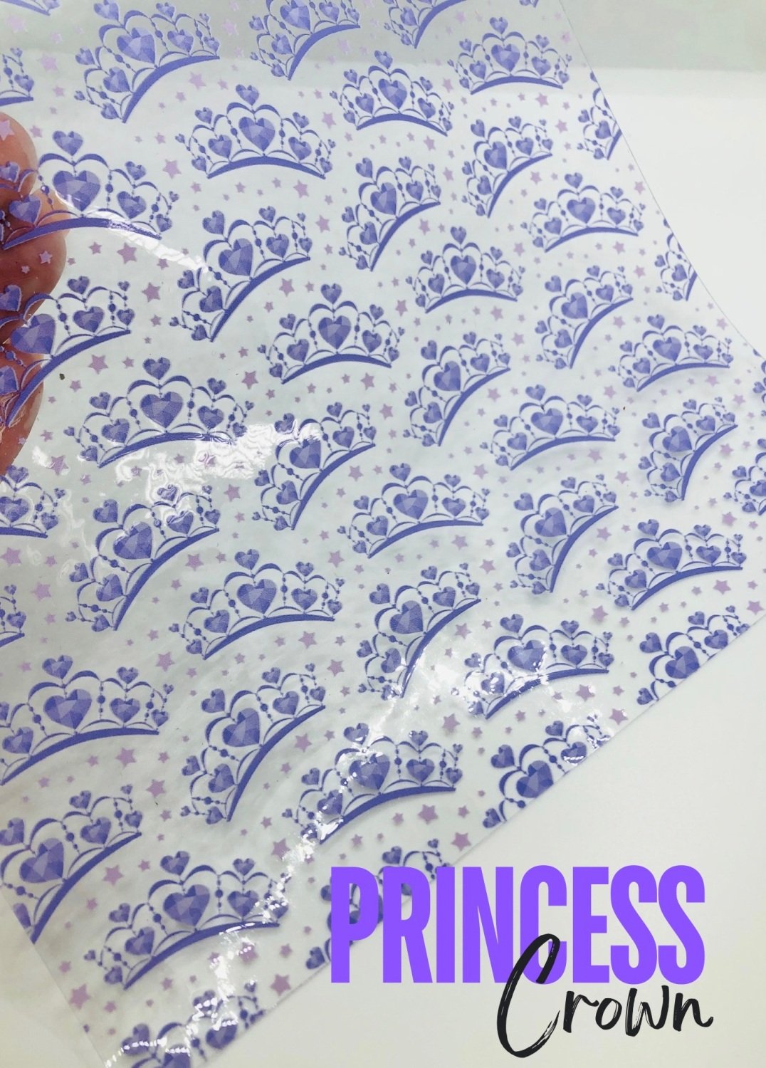 Lilac Princess Crown Transparent Jelly Fabric