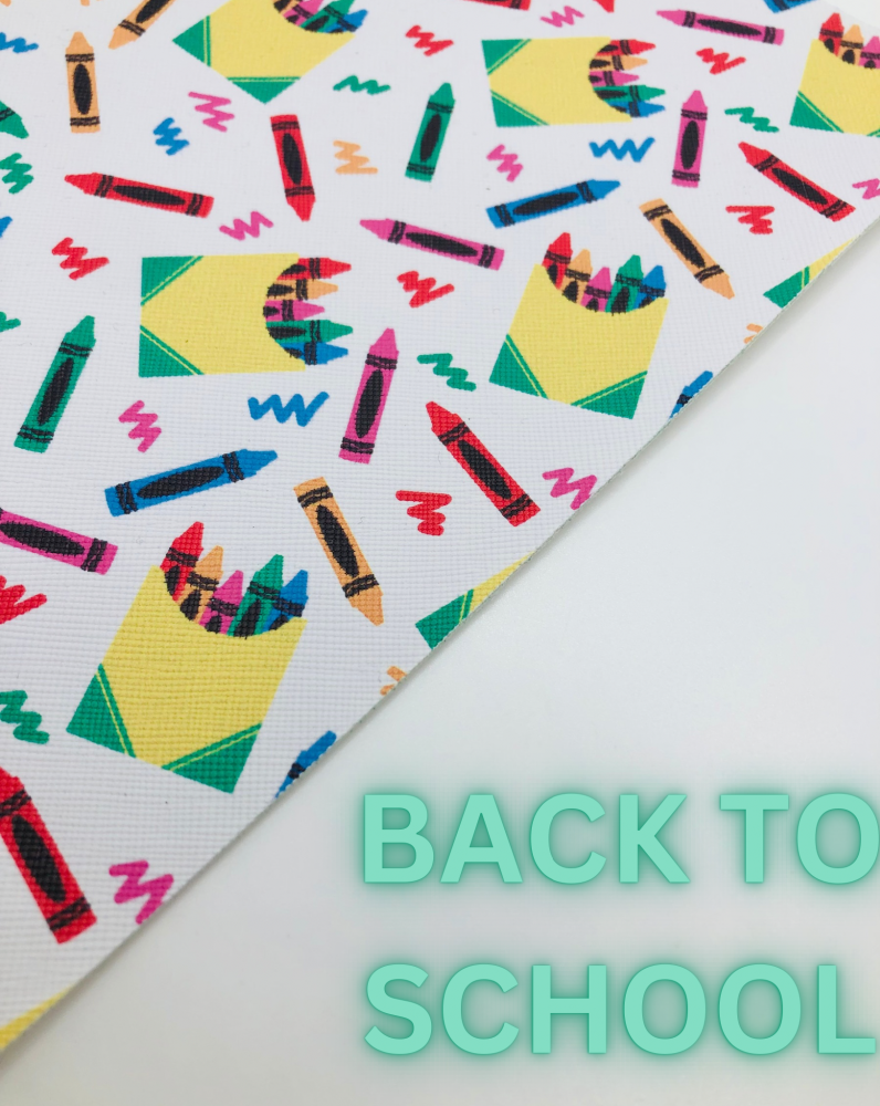 A5 SCHOOL - Crayon Packet printed leatherette fabric