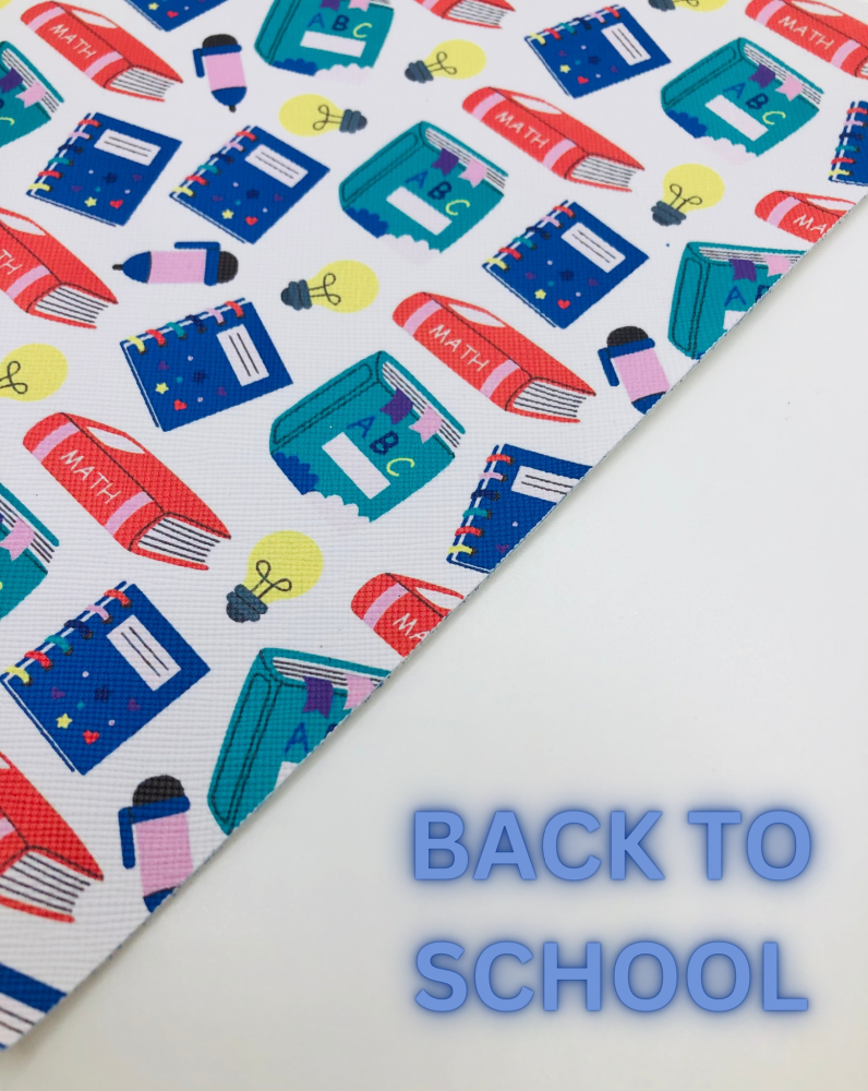 A5 SCHOOL - School Books ABC printed leatherette fabric