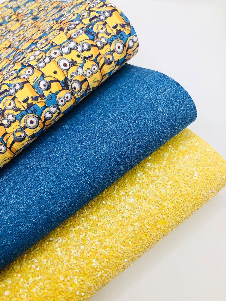 Denim Banana inspired Printed fabric bundle