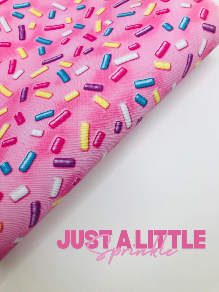 Pink Sprinkles Printed leatherette fabric