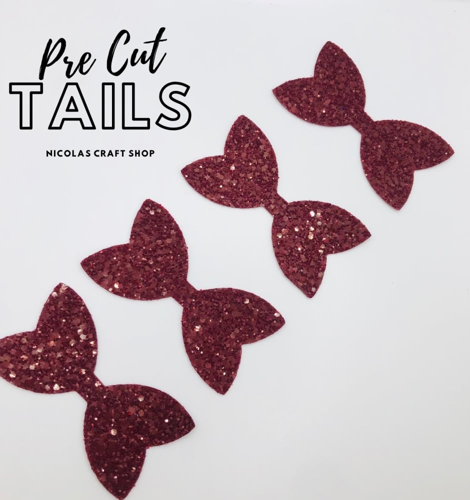 X4 BURGUNDY PRE CUT LUXURY GLITTER TAILS