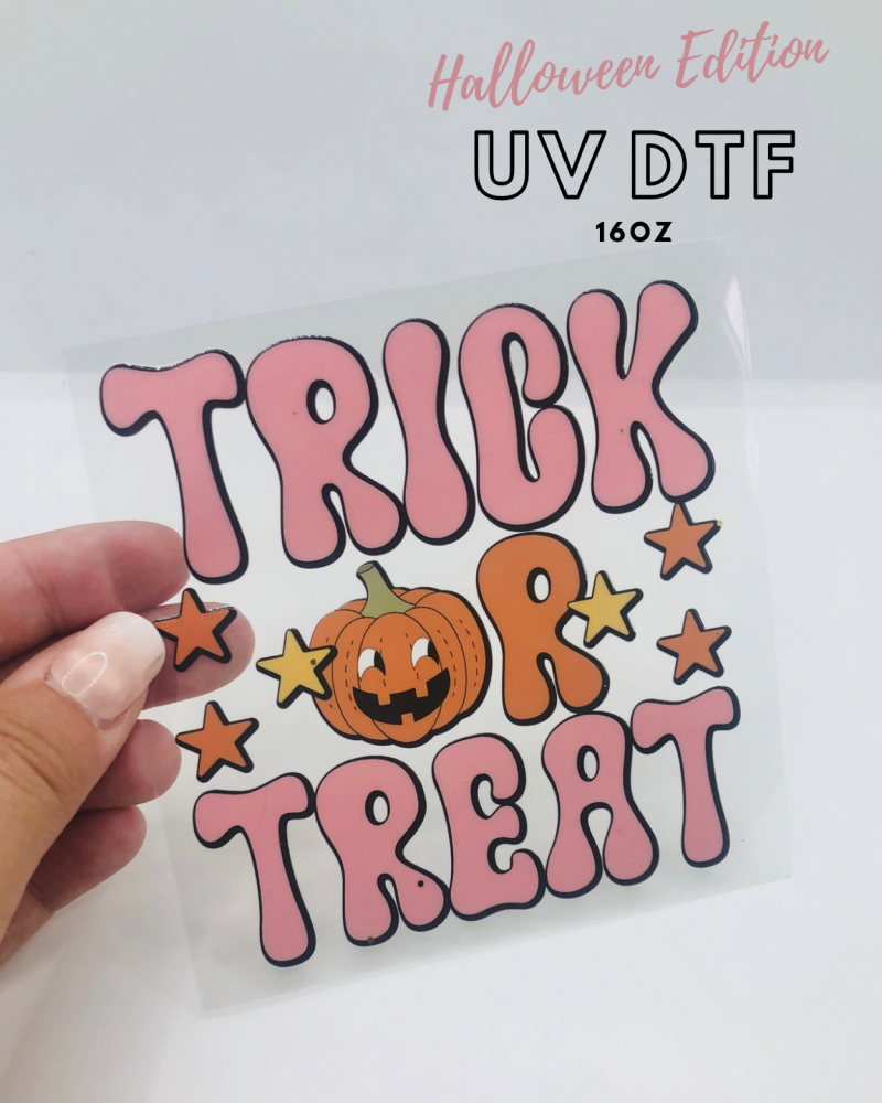 HALLOWEEN TRICK OR TREAT 16OZ + UV DTF TRANSFER