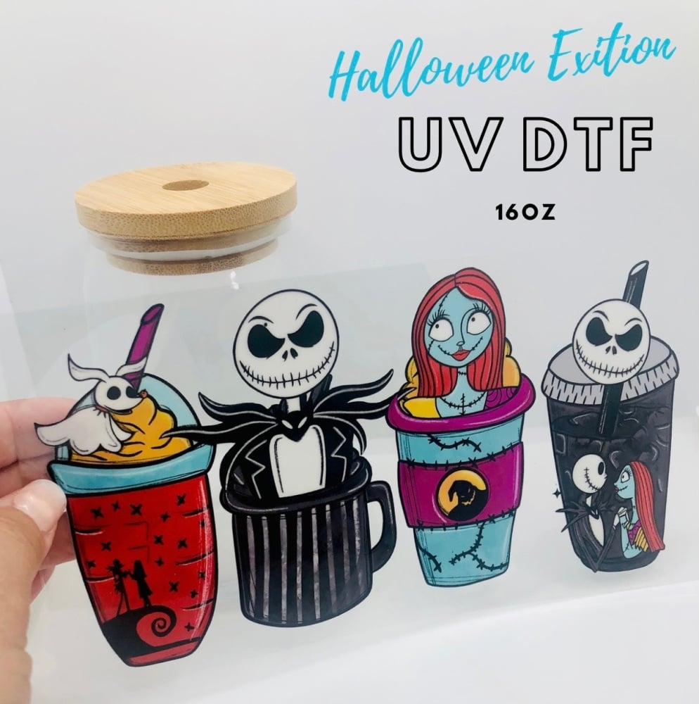 JACK SALLY CUP HALLOWEEN 16OZ + UV DTF TRANSFER