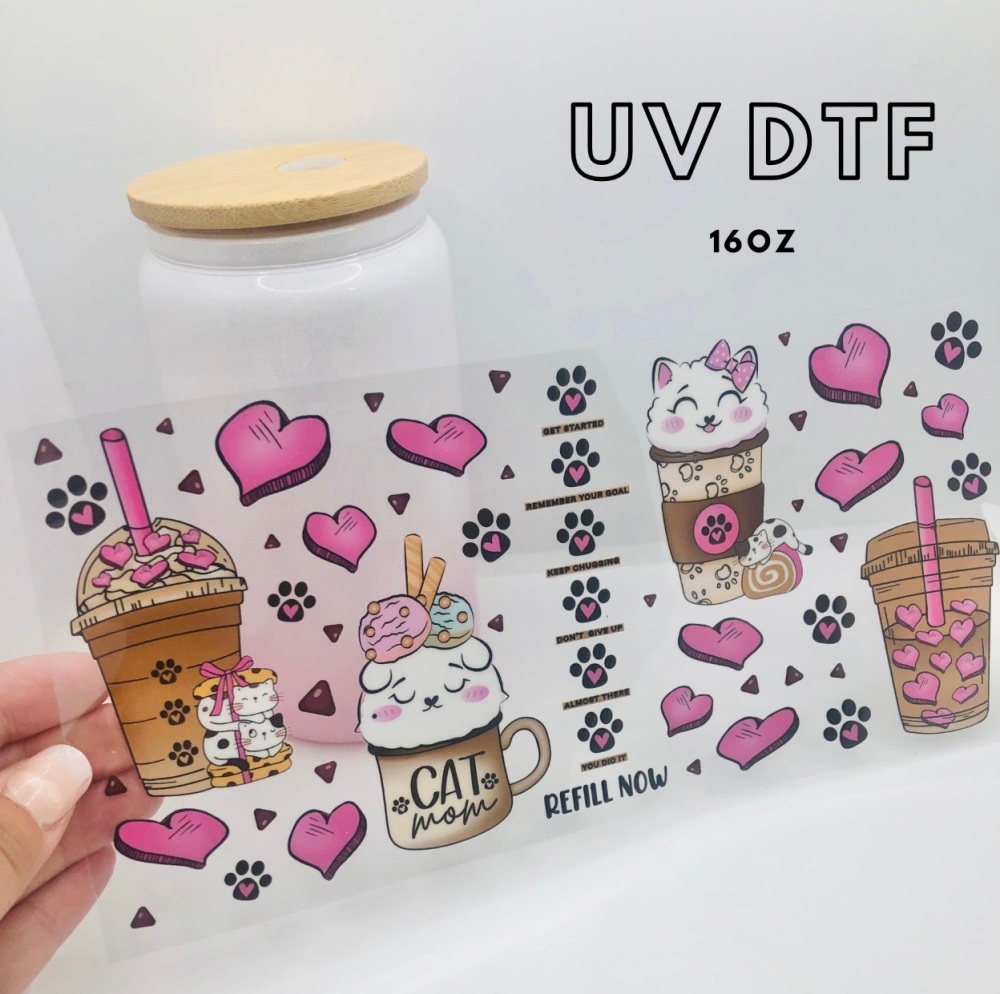 CAT MOM REFILL 16OZ + UV DTF TRANSFER