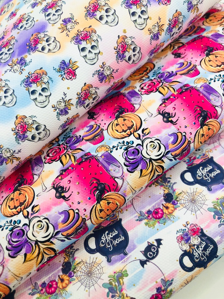 Watercolour Halloween hocus pocus skull printed fiver friday bundle