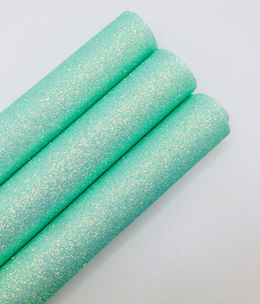 LUXURY - Pastel Green Fine Glitter Fabric