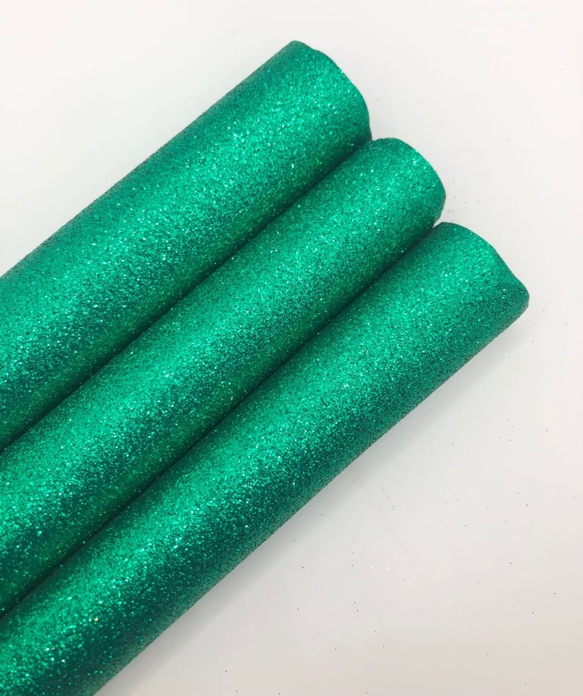 LUXURY - Dark Green Fine Glitter Fabric