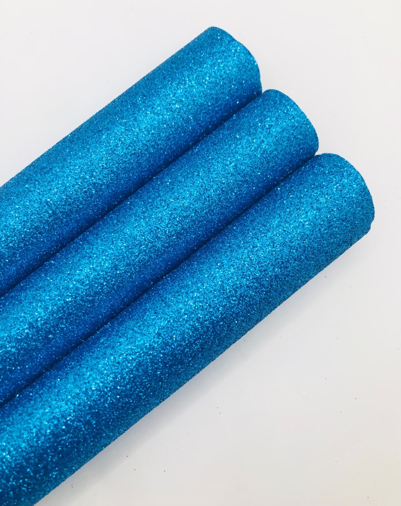 LUXURY - Bright Blue Fine Glitter Fabric