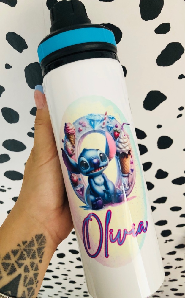 Blue - Initial Sundae Personalised Water Bottle