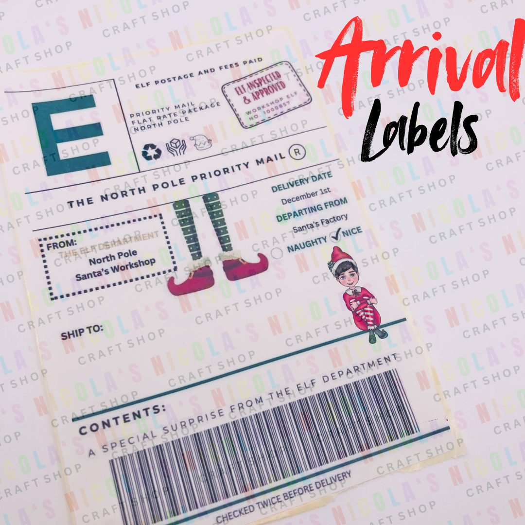 Elf Arrival Packaging Label Christmas Sticker