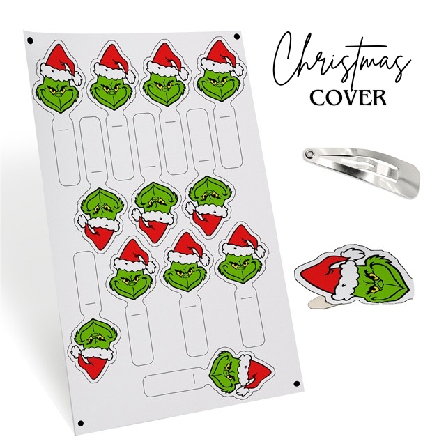GREEN CHRISTMAS MAN - CUT OUT LEATHERETTE CLIP COVER SHEET