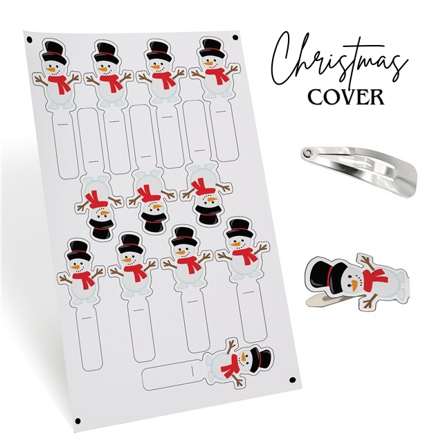 CHRISTMAS SNOWMAN - CUT OUT LEATHERETTE CLIP COVER SHEET