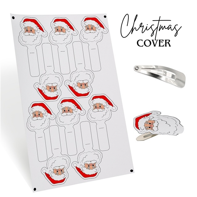 CHRISTMAS SANTA - CUT OUT LEATHERETTE CLIP COVER SHEET