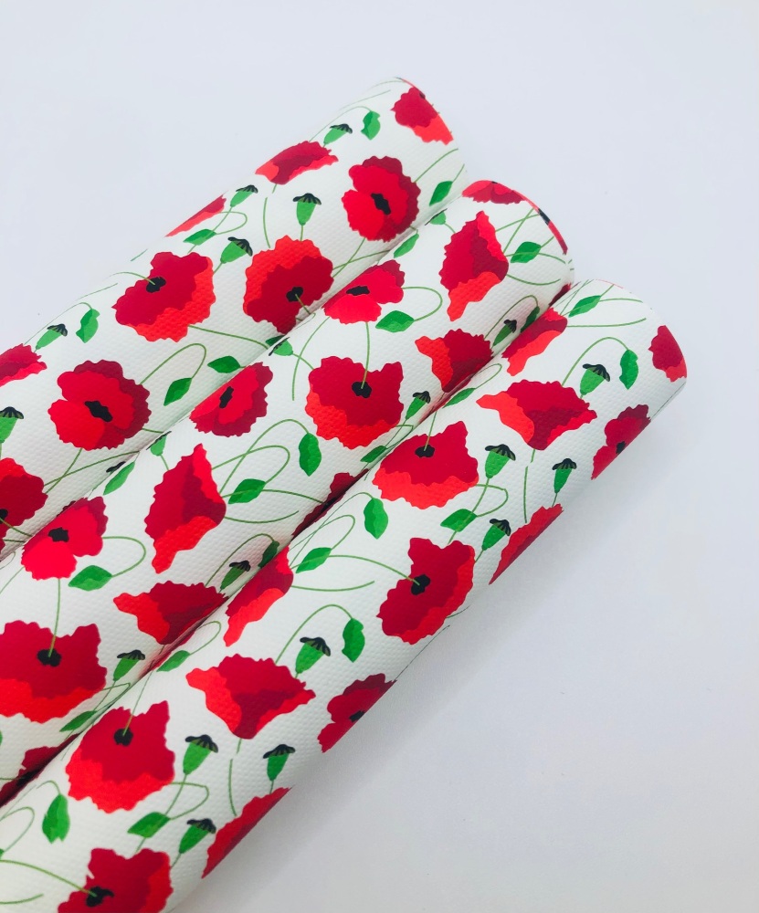 1570 - Poppy Blooming printed canvas fabric sheet