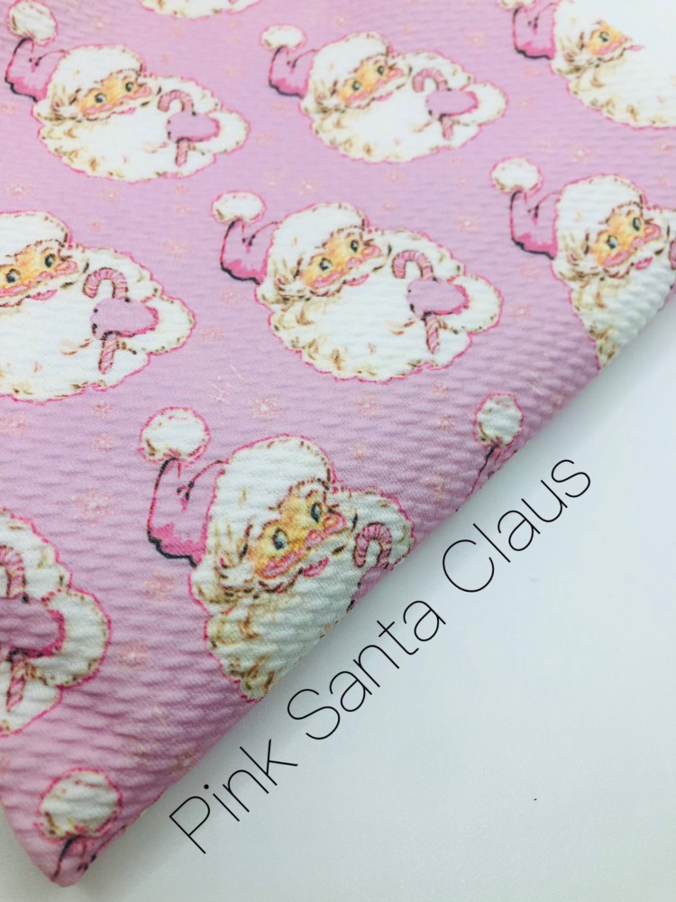 Christmas Pink Santa Claus Bullet Fabric