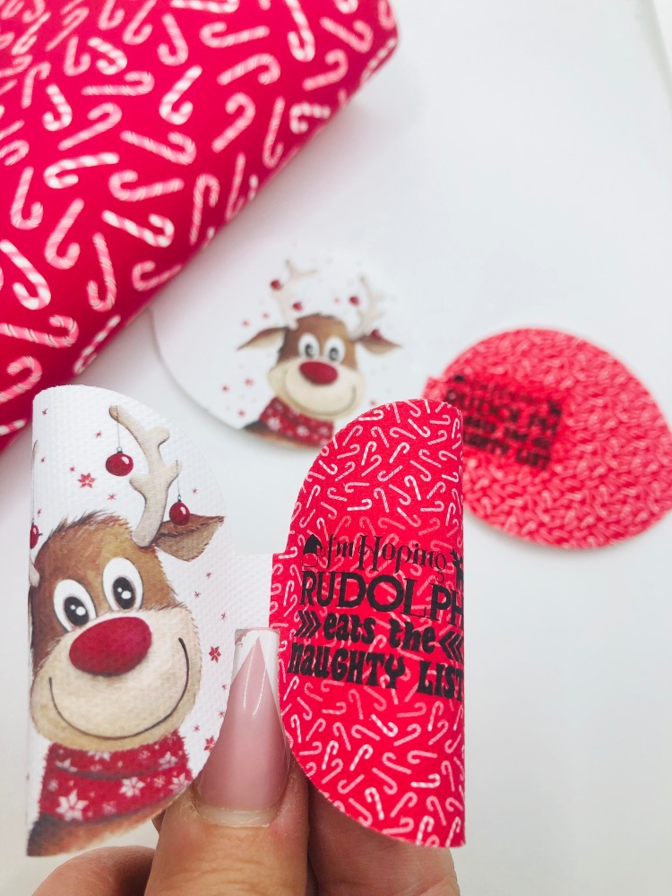 Rudolph eats the naughty list pre cut printed bow loop