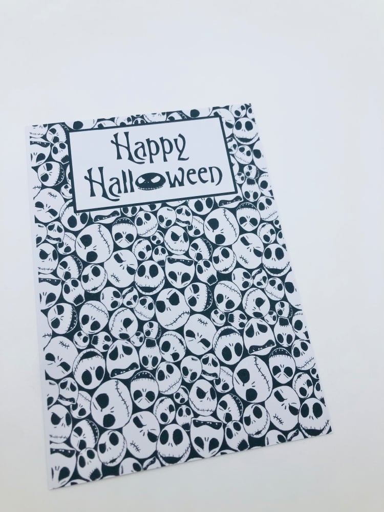 Skeleton Halloween printed bow card (PACK OF 10)