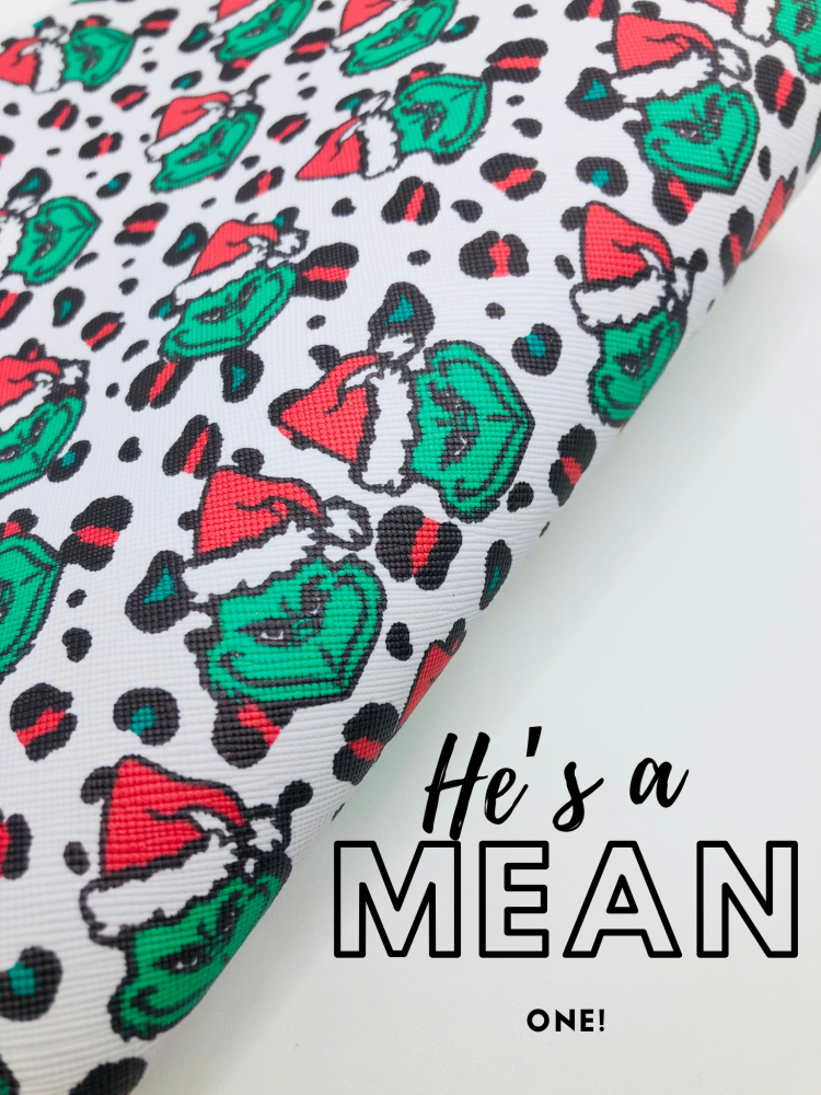 Leopard Green man inspired print christmas printed leather fabric