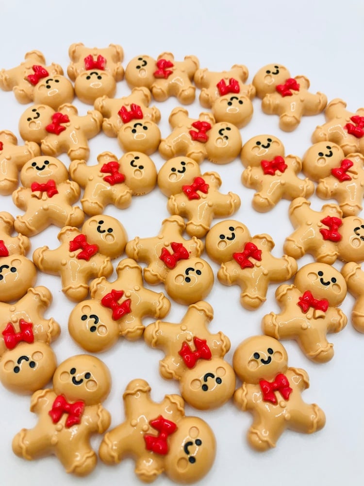 3d Christmas Mr Gingerbread resin flatback embellishment