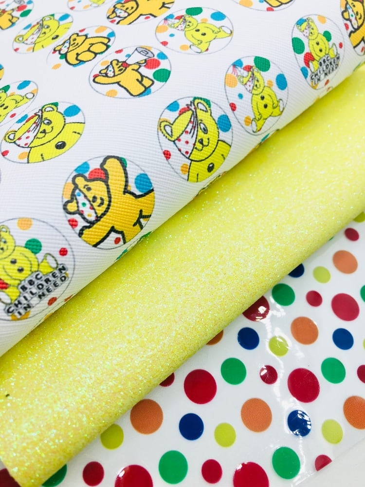 POLKA DOT JELLY Children in need inspired Printed fabric Bundle