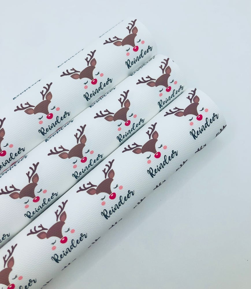 1740  - Christmas  Reindeer printed canvas fabric sheet