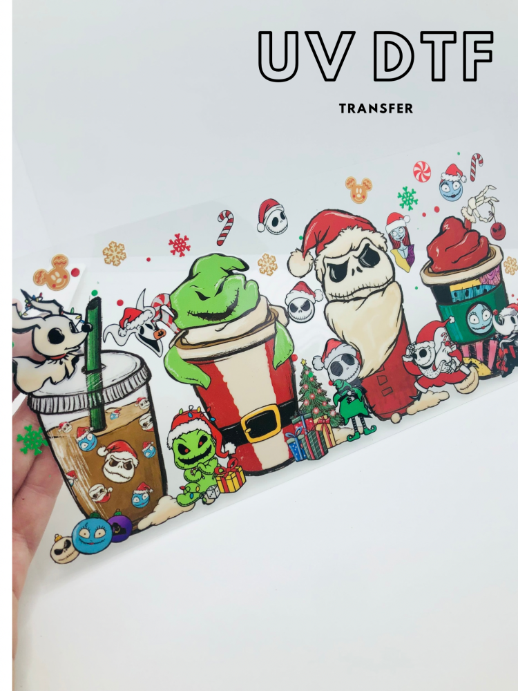 JACK SKELETON CHRISTMAS INSPIRED WRAP 16OZ + UV DTF TRANSFER