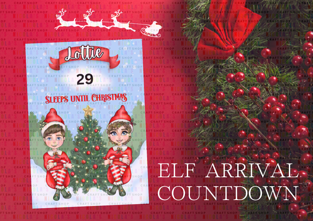 Elf arrival countdown board personalised fiver friday deal