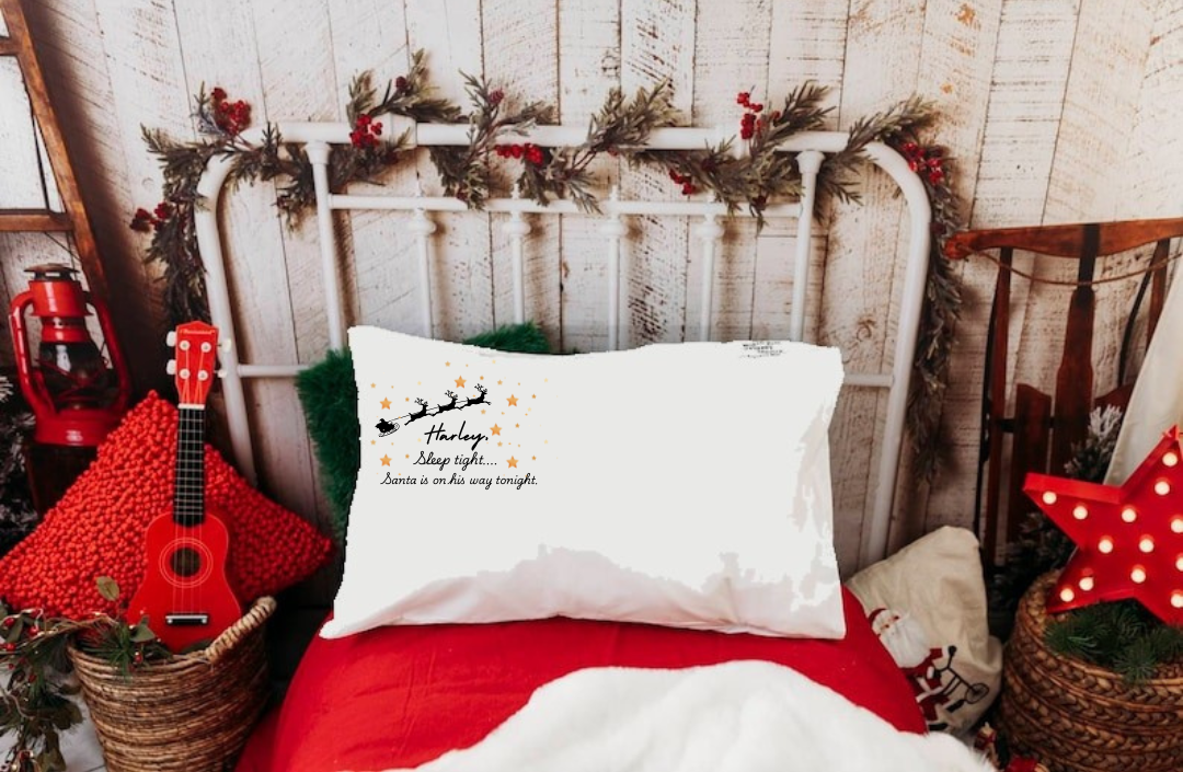 Christmas eve Santa - Personalised Pillow Case