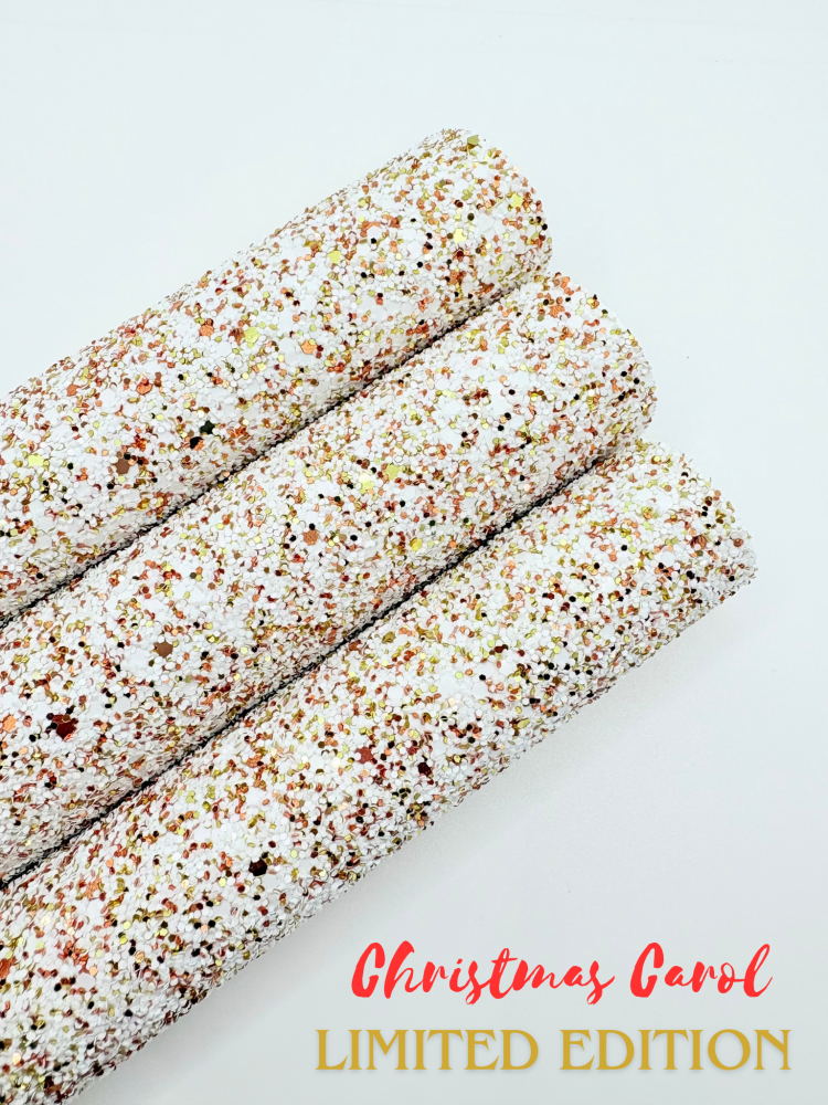 LUXURY - Christmas Carol chunky glitter fabric