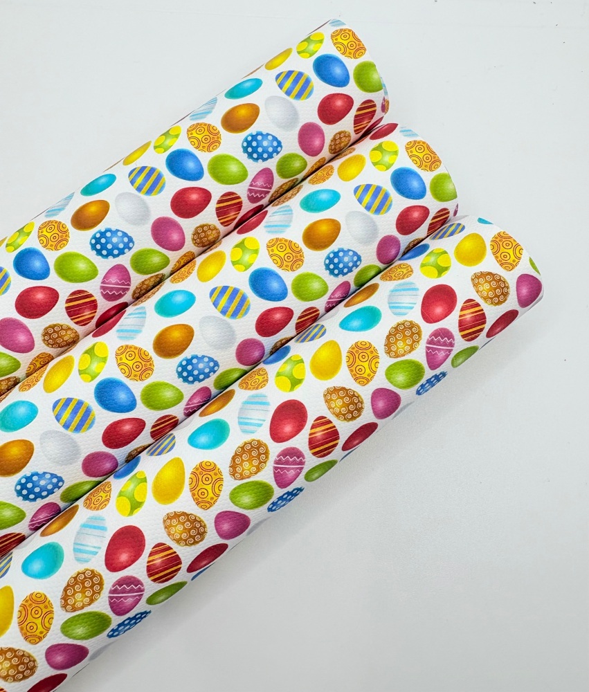 1376 - Colourful bright easter egg printed canvas sheet