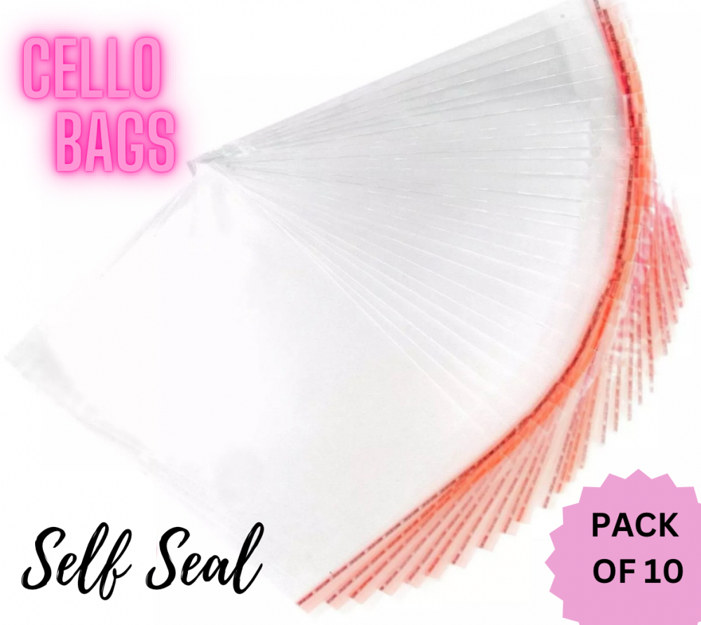 A6 Cello self seal adhesive craft bags - PACK OF 10