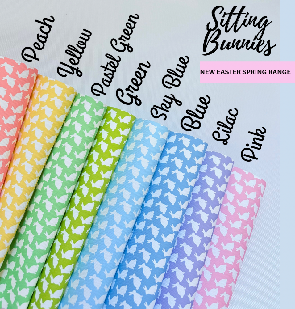1183 - Mini Sitting Bunny repeated pattern printed canvas sheet