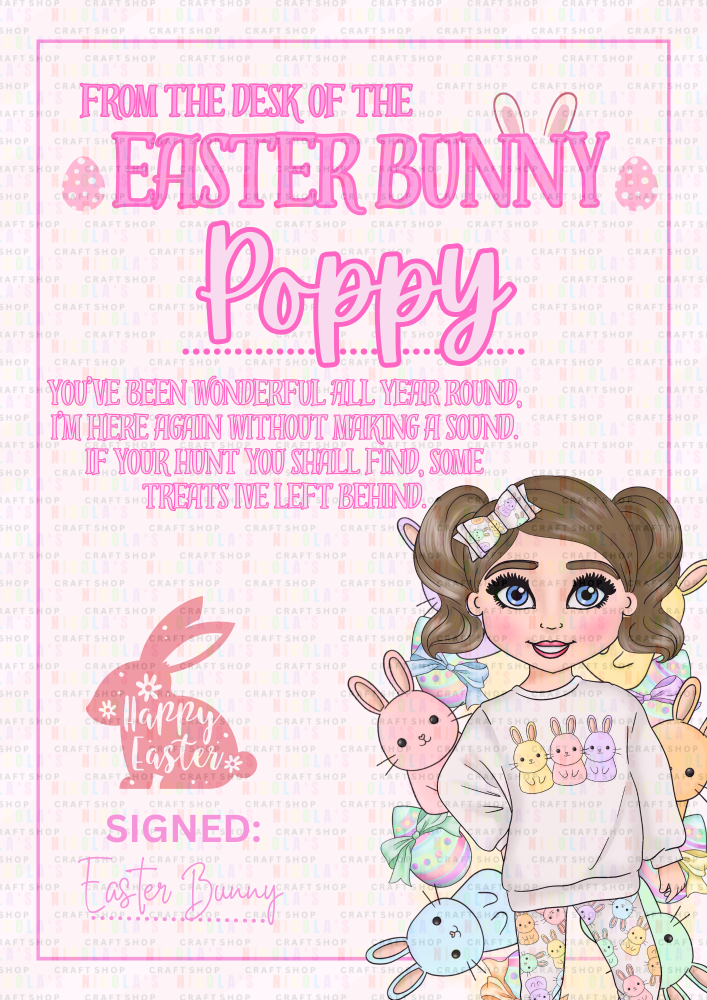 Easter Bunny Girl Easter bunny certificate