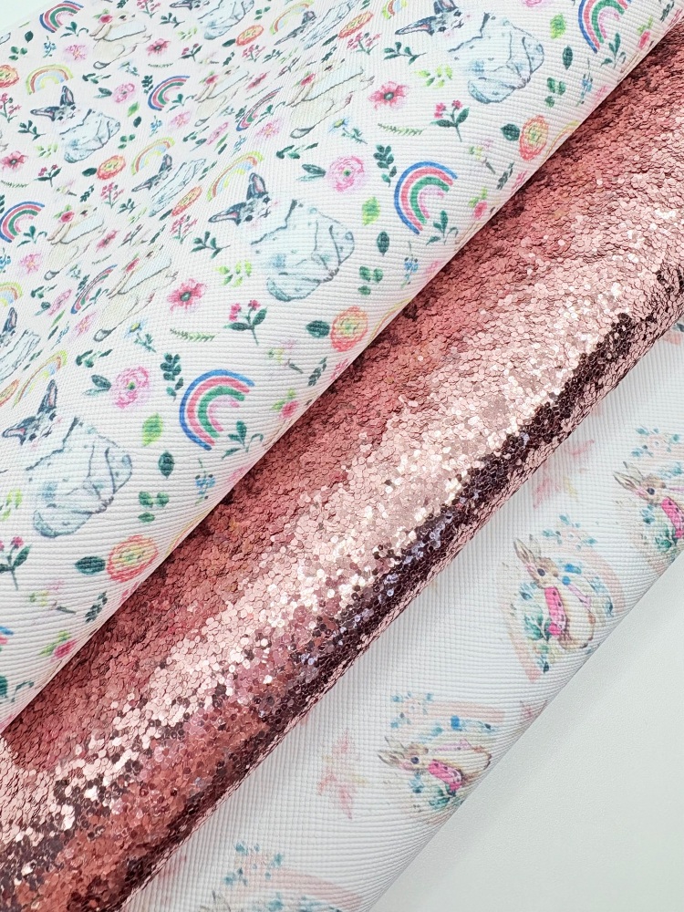 Pretty bunny glitter leather Easter Fabric Friday Bundle