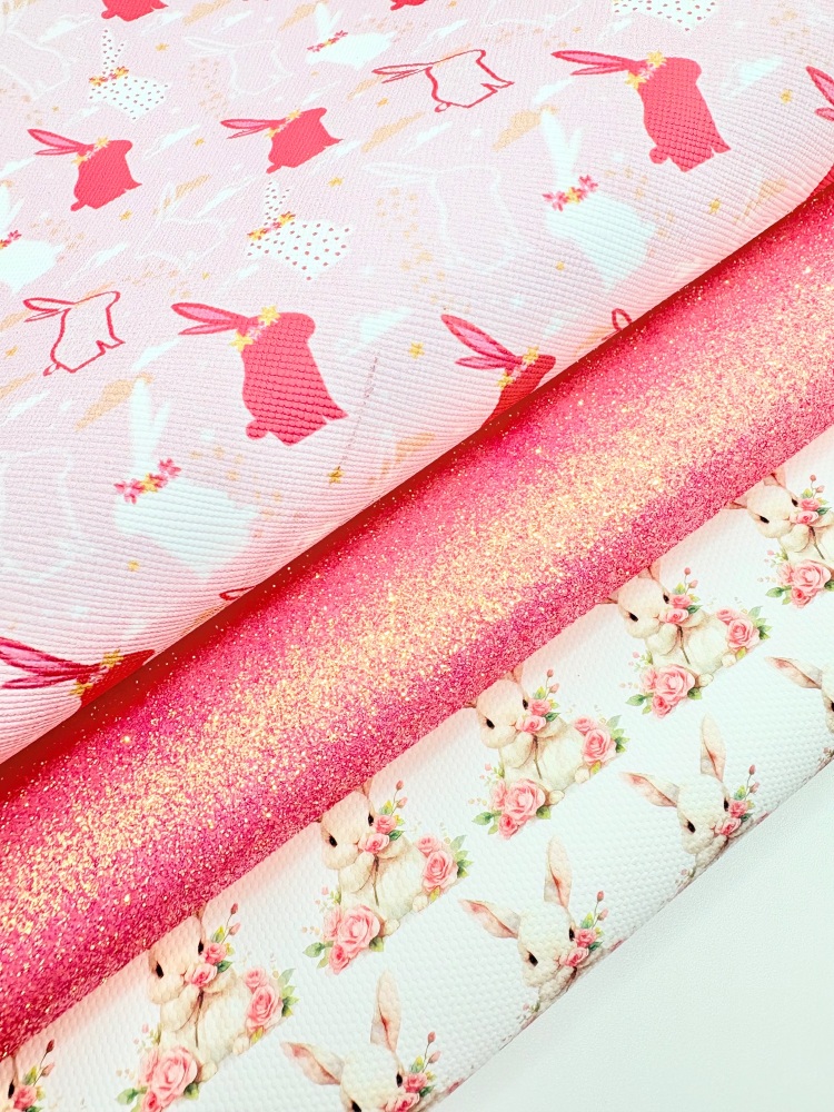 Coral baby Easter bunny Fabric Friday Bundle