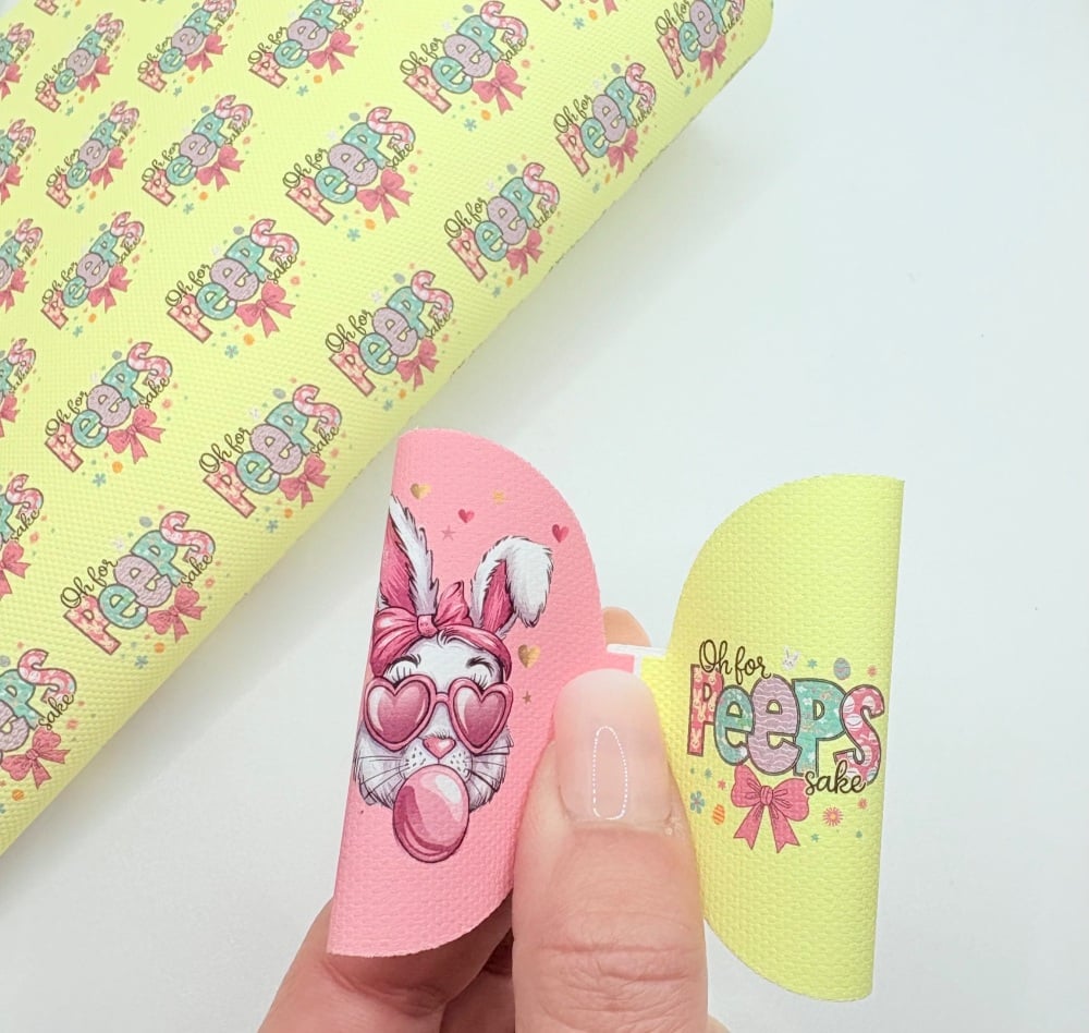 Oh for peeps sake Easter bunny printed pre cut bow loop