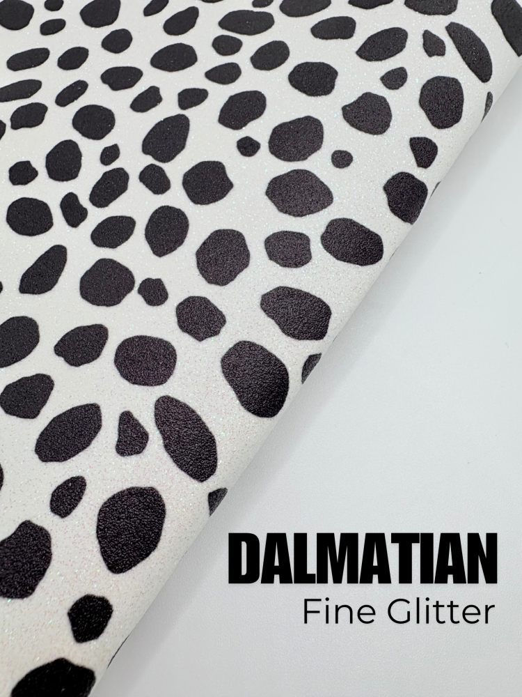 Dalmatian print printed fine glitter fabric