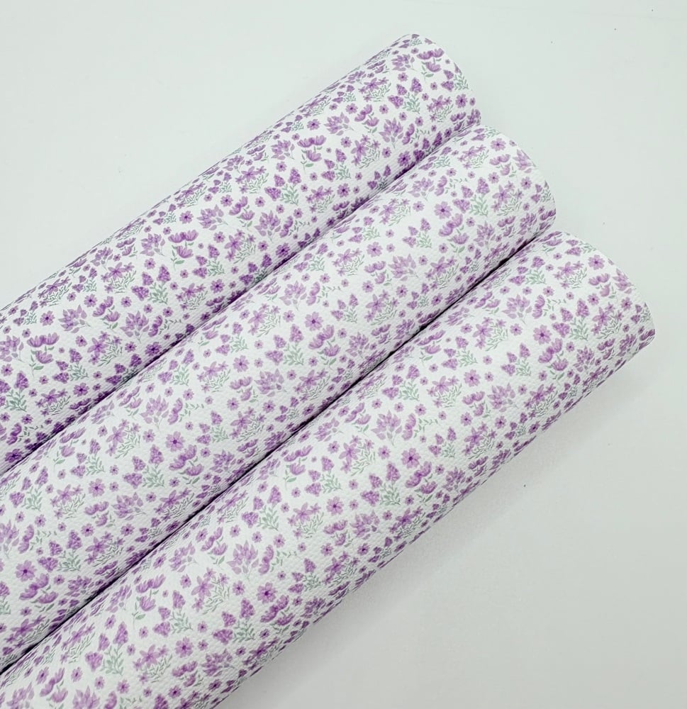 1439 - Lilac Ditsy Floral Flower printed canvas sheet