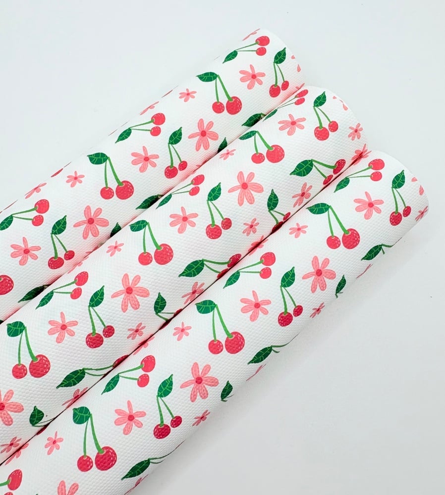 1439 - Cherry Floral Flower printed canvas sheet