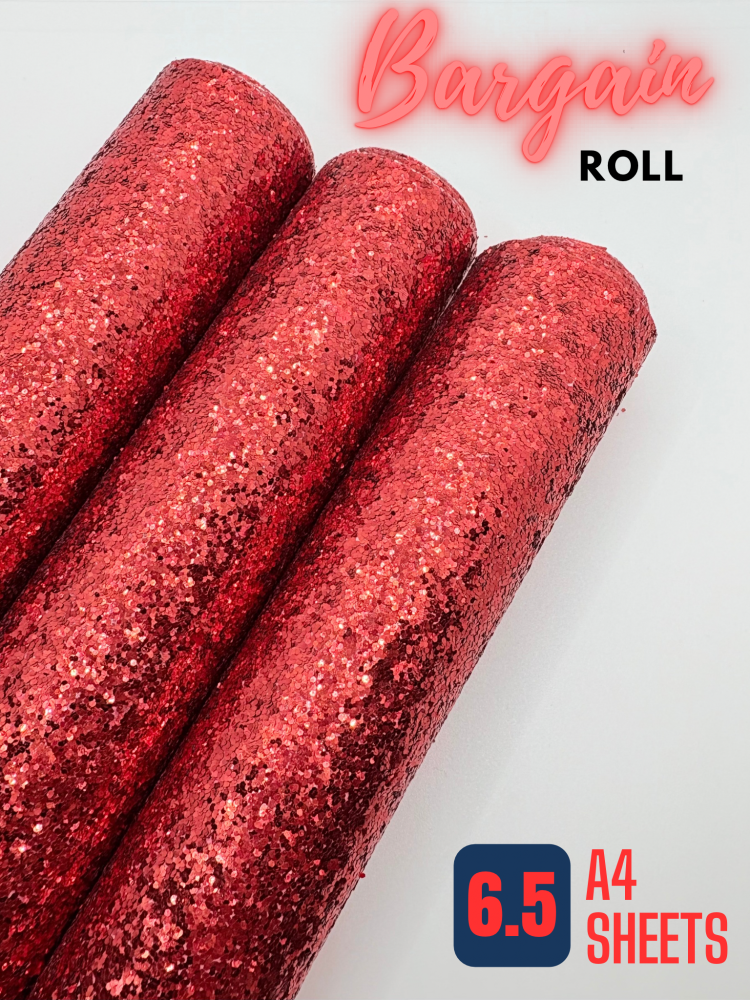 LARGE ROLL - Bargain Friendly Red Chunky Glitter Roll