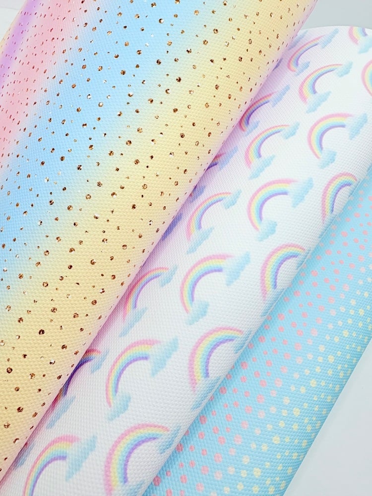 Pastel Rainbow Ombre Printed Fabric Friday Bundle