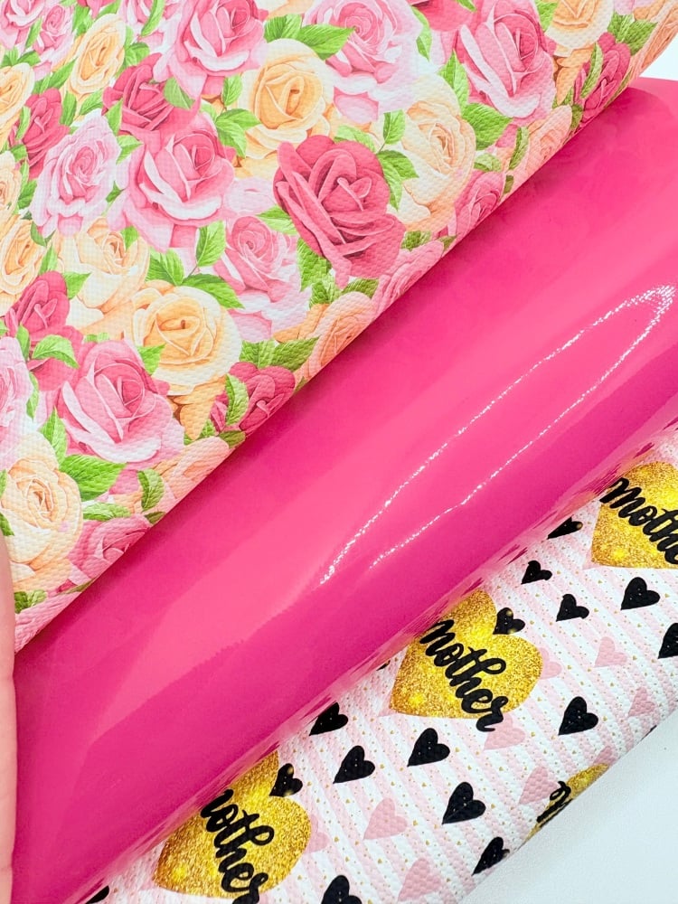 Bright pink mothers day floral printed Fabric Friday Bundle