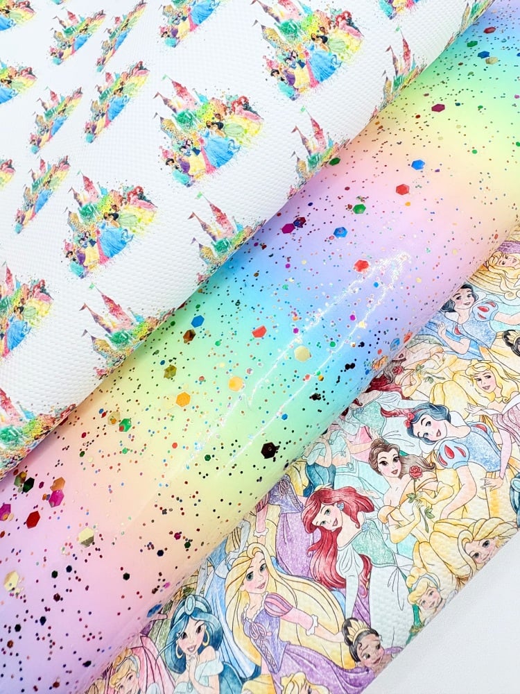 Rainbow princess castle Printed Fabric Friday Bundle